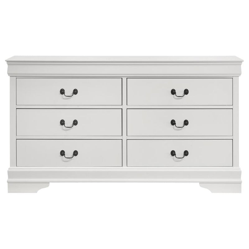 Louis Philippe 6-drawer Dresser White-zoom-