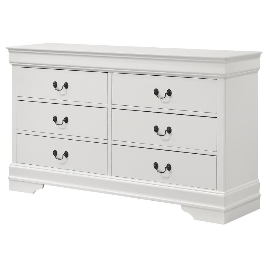 Louis Philippe 6-drawer Dresser White-zoom-4
