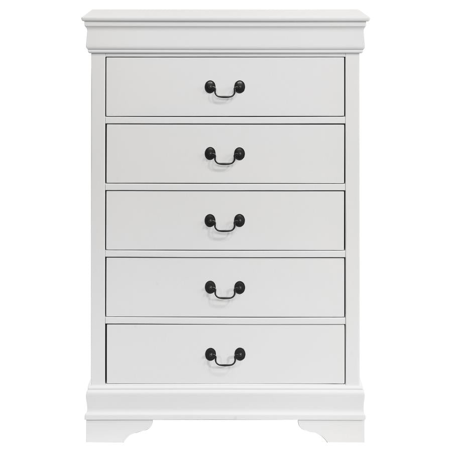 Louis Philippe 5-drawer Bedroom Chest White-3