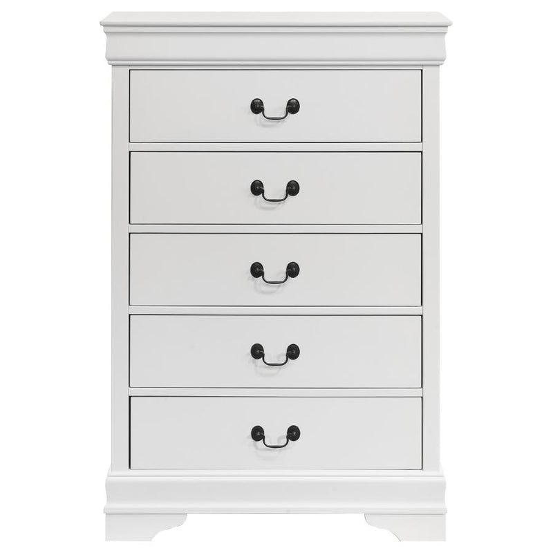 Louis Philippe 5-drawer Bedroom Chest White-zoom-