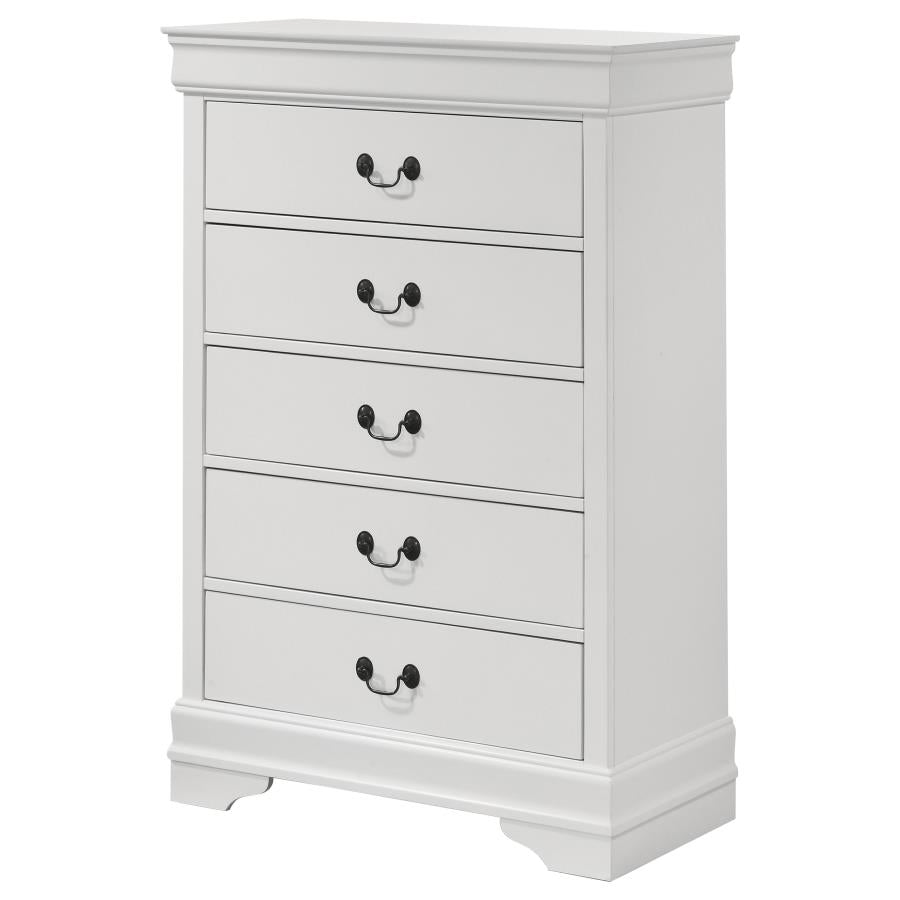 Louis Philippe 5-drawer Bedroom Chest White-4