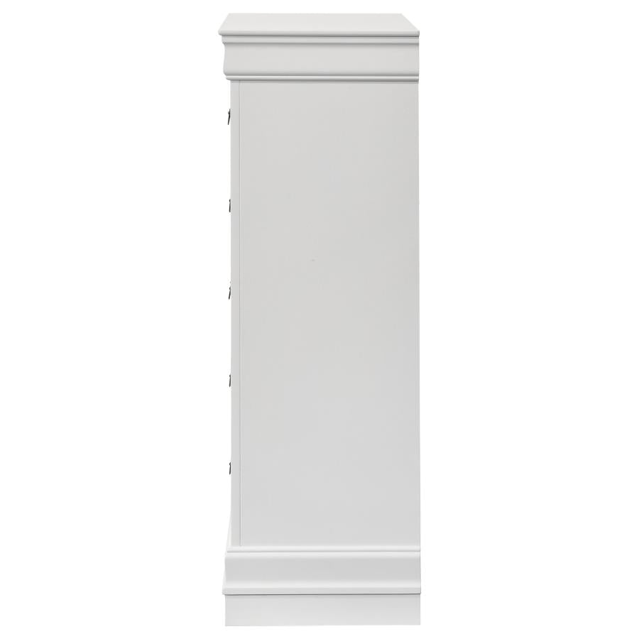 Louis Philippe 5-drawer Bedroom Chest White-zoom-5