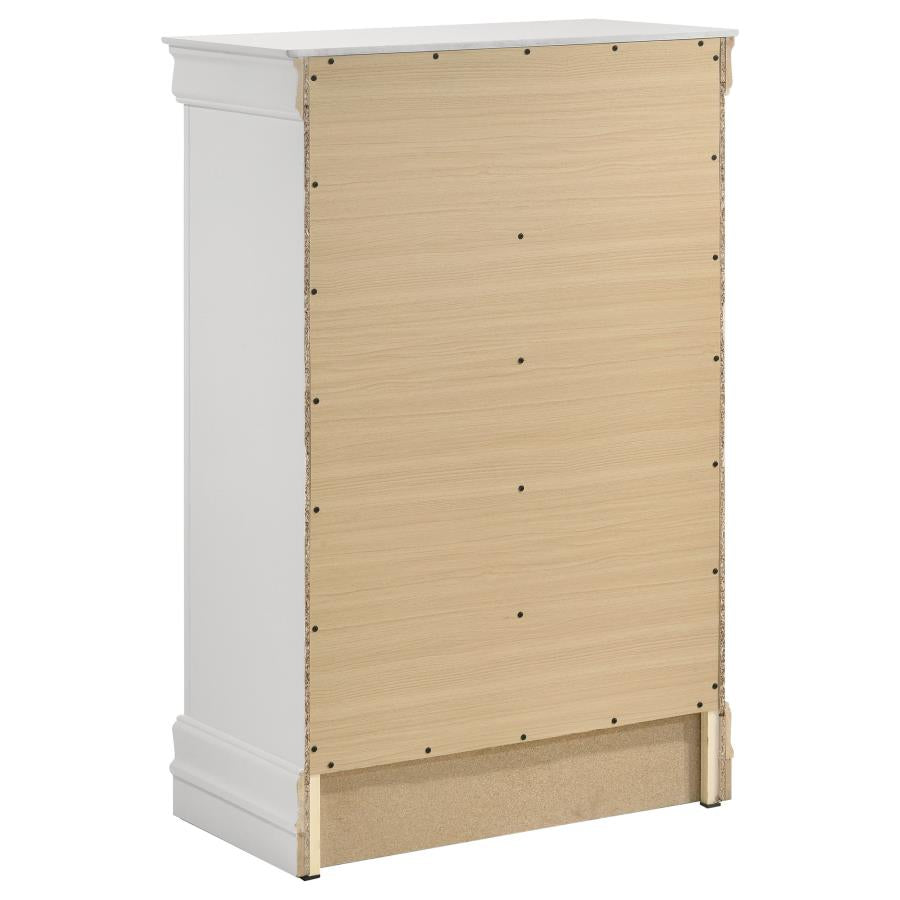 Louis Philippe 5-drawer Bedroom Chest White-6
