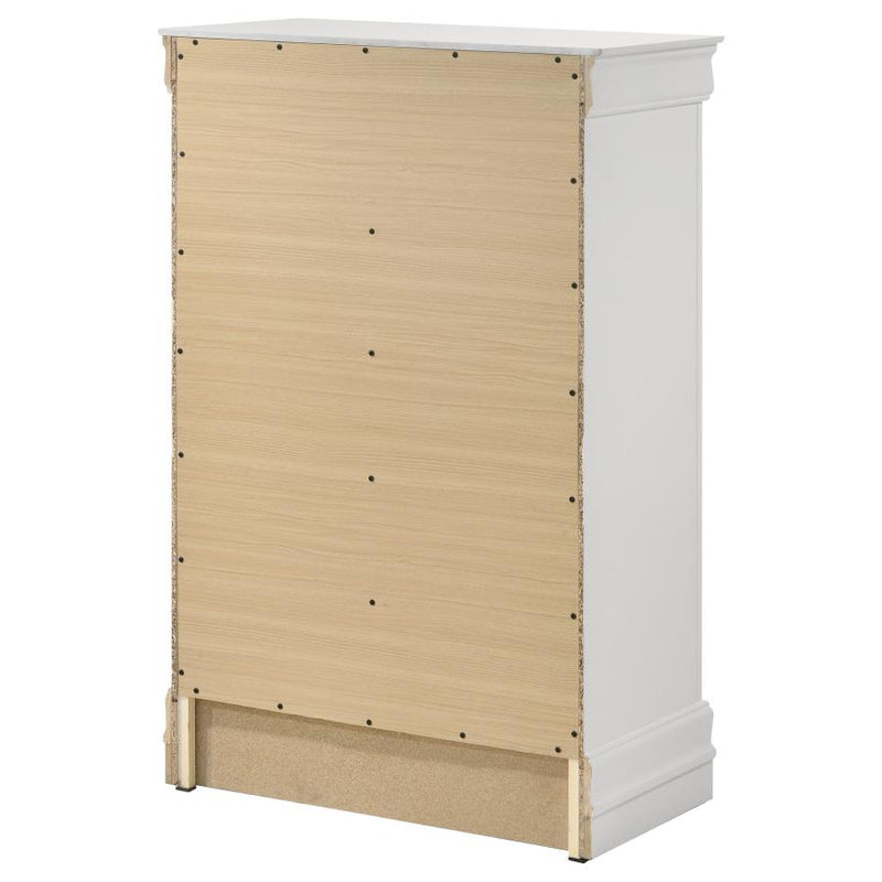 Louis Philippe 5-drawer Bedroom Chest White-zoom-