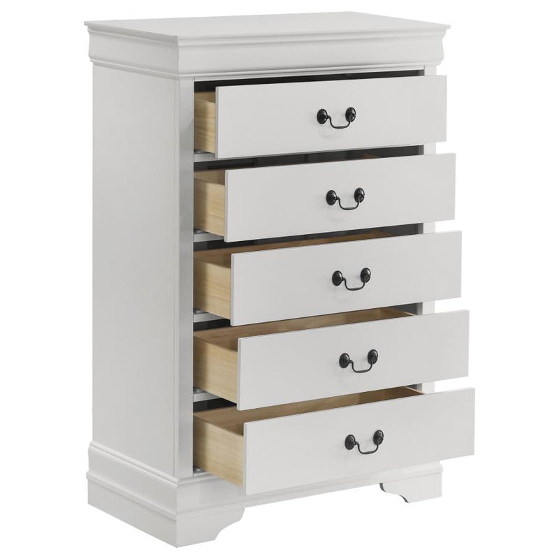 Louis Philippe 5-drawer Bedroom Chest White-zoom-