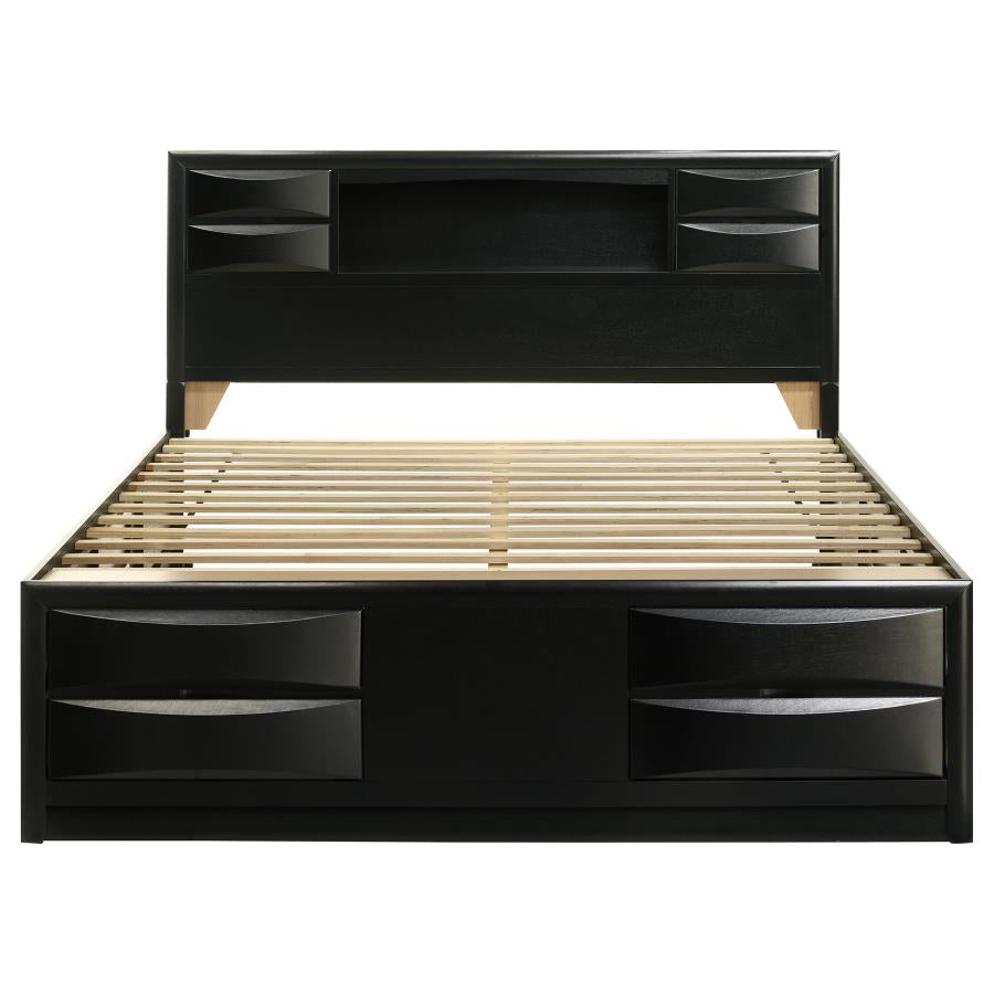 Briana Wood California King Storage Bookcase Bed Black-zoom-4