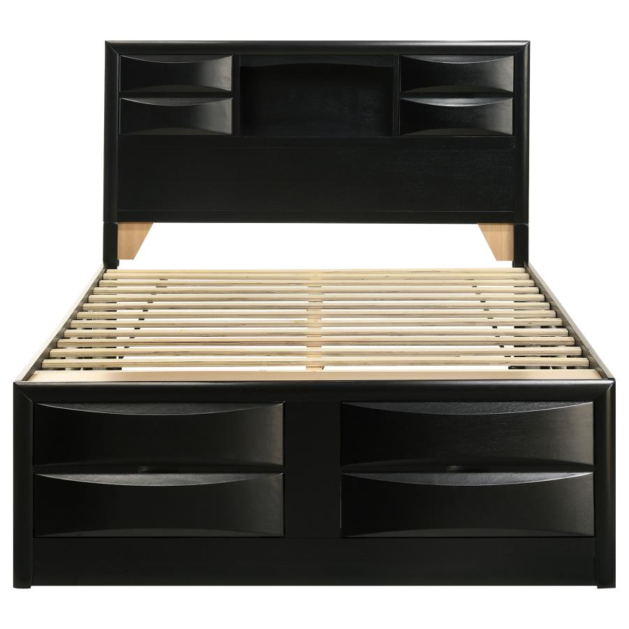 Briana Wood Queen Storage Bookcase Bed Black-zoom-4