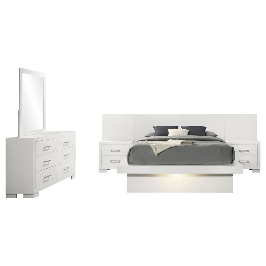 Jessica 5-piece Eastern King LED Bedroom Set Snow White-2