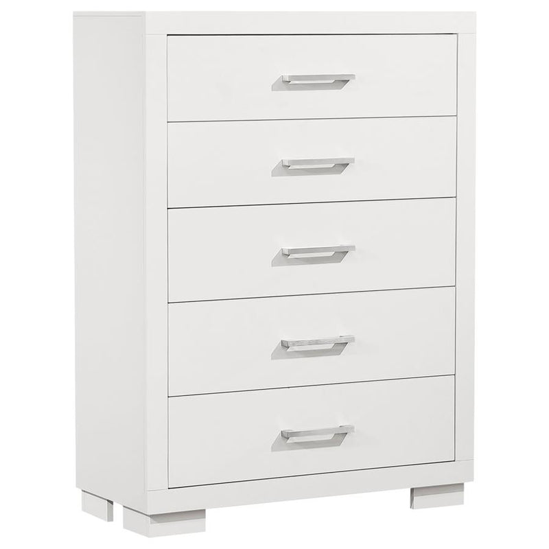 Jessica 5-piece Eastern King LED Bedroom Set Snow White-zoom-