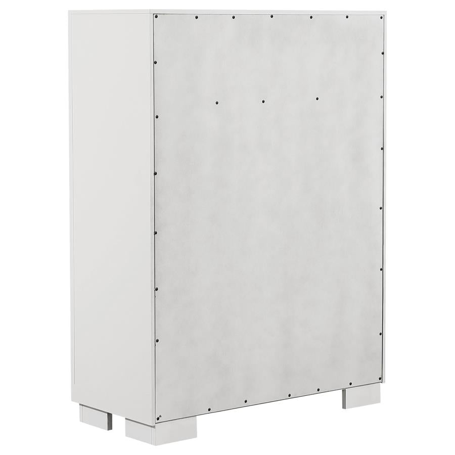 Jessica 5-piece Eastern King LED Bedroom Set Snow White-12