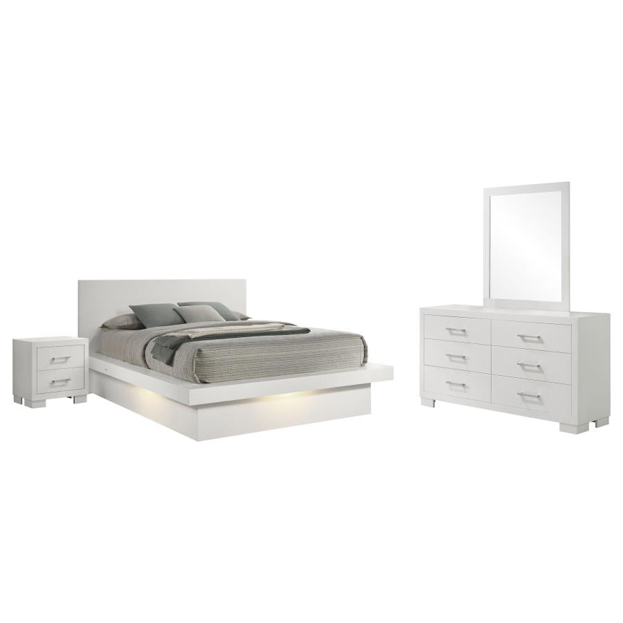 Jessica 4-piece Queen LED Bedroom Set Snow White-zoom-2