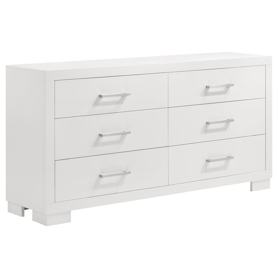 Jessica 5-piece Queen LED Bedroom Set Snow White-9