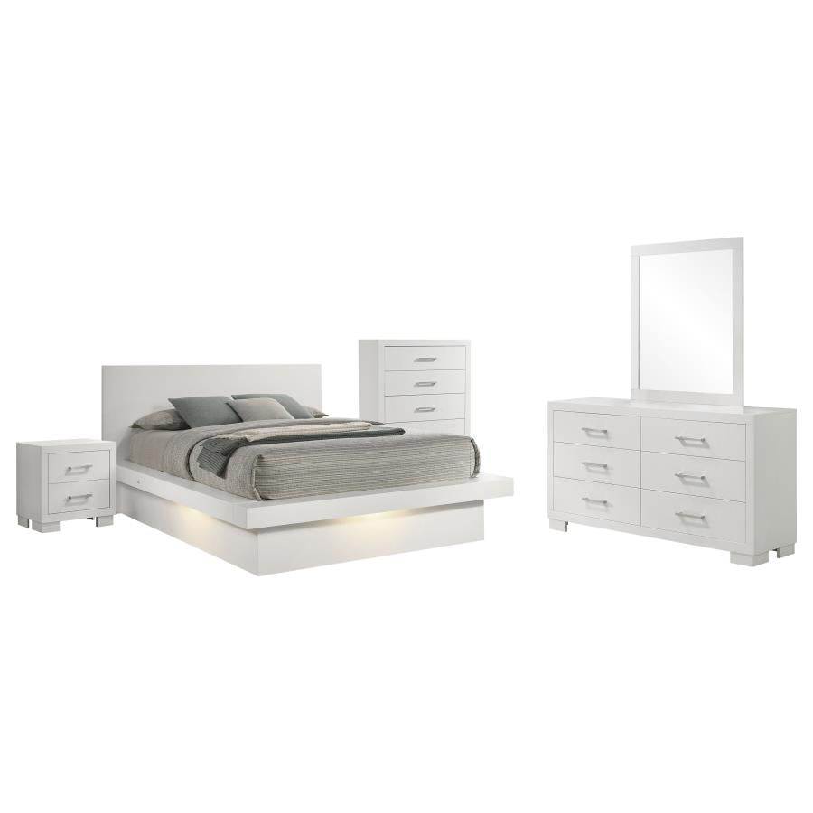 Jessica 5-piece Queen LED Bedroom Set Snow White-zoom-2
