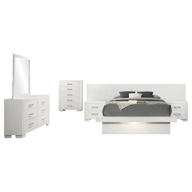 Jessica 6-piece Queen LED Bedroom Set Snow White-zoom-