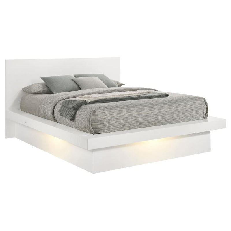 Jessica Wood Queen LED Panel Bed Snow White-zoom-
