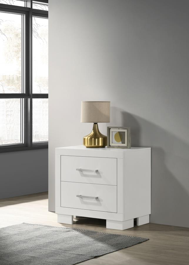Jessica 2-drawer Nightstand Snow White-zoom-