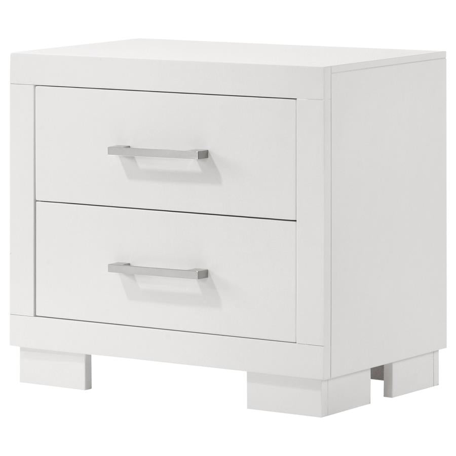 Jessica 2-drawer Nightstand Snow White-4