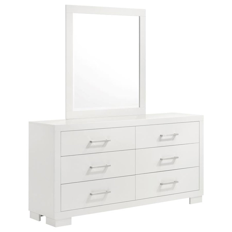 Jessica 6-drawer Dresser with Mirror Snow White-zoom-