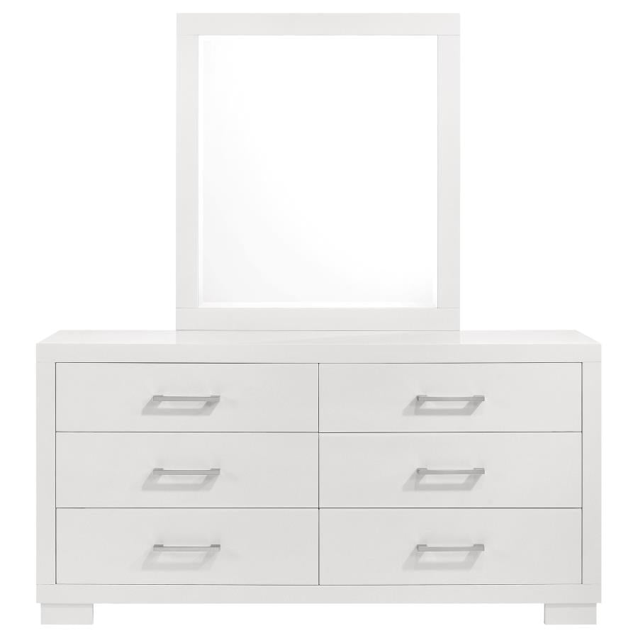 Jessica 6-drawer Dresser with Mirror Snow White-3