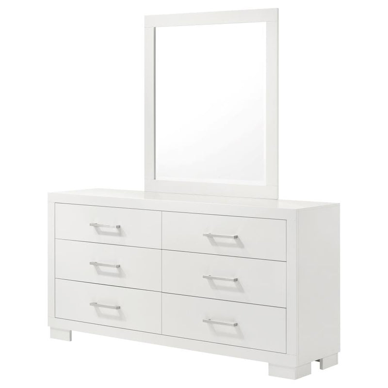 Jessica 6-drawer Dresser with Mirror Snow White-zoom-