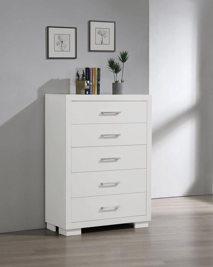 Jessica 5-drawer Bedroom Chest Snow White-zoom-