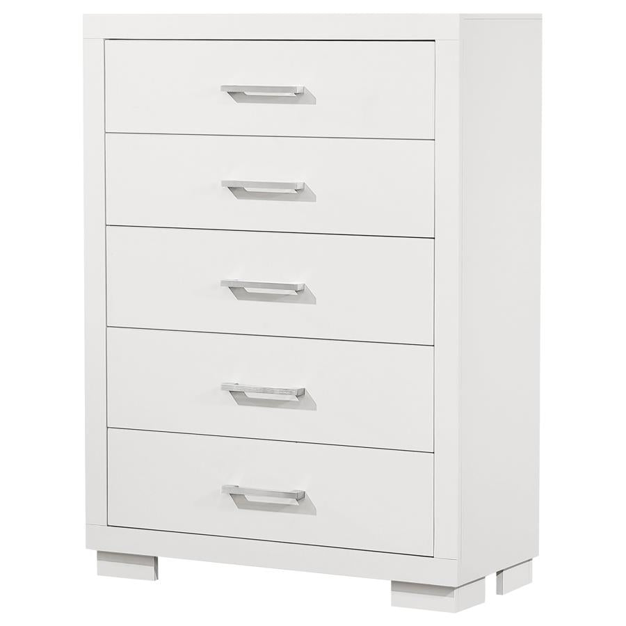 Jessica 5-drawer Bedroom Chest Snow White-zoom-4