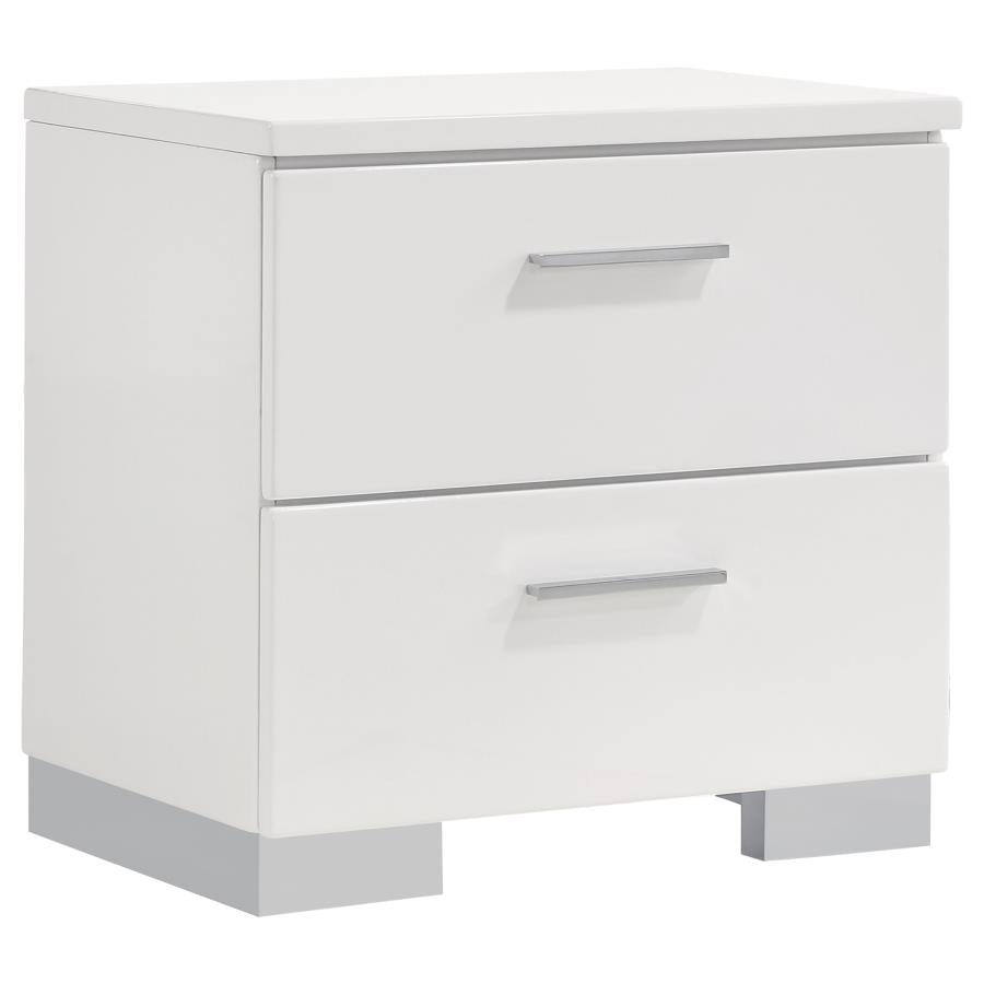 Felicity 4-piece Full Bedroom Set White High Gloss-zoom-5