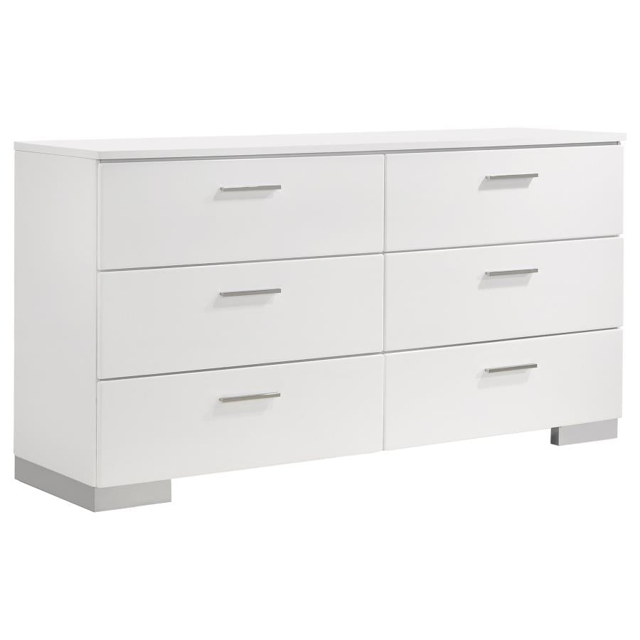Felicity 5-piece Full Bedroom Set White High Gloss-zoom-7