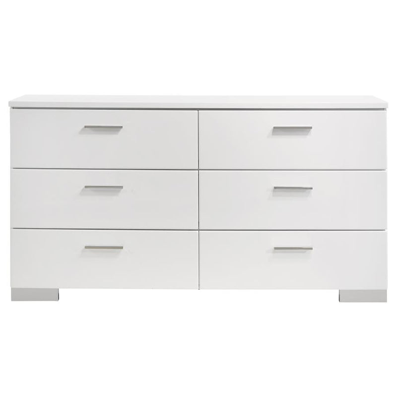 Felicity 5-piece Eastern King Bedroom Set White High Gloss-zoom-