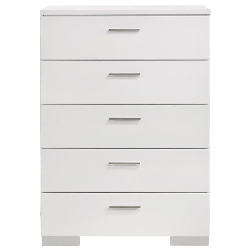 Felicity 5-piece California King Bedroom Set White Gloss-zoom-