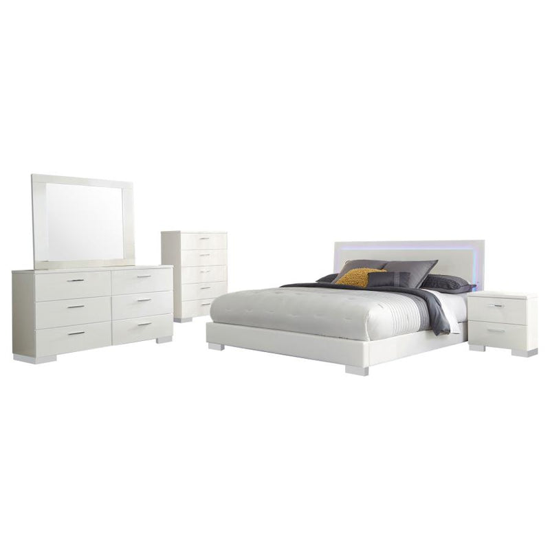 Felicity 5-piece California King Bedroom Set White Gloss-zoom-
