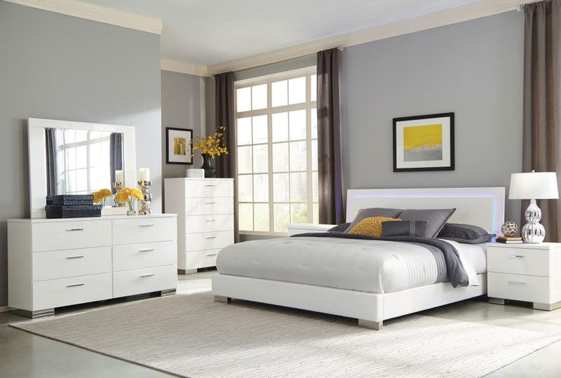 Felicity 6-piece California King Bedroom Set White Gloss-zoom-