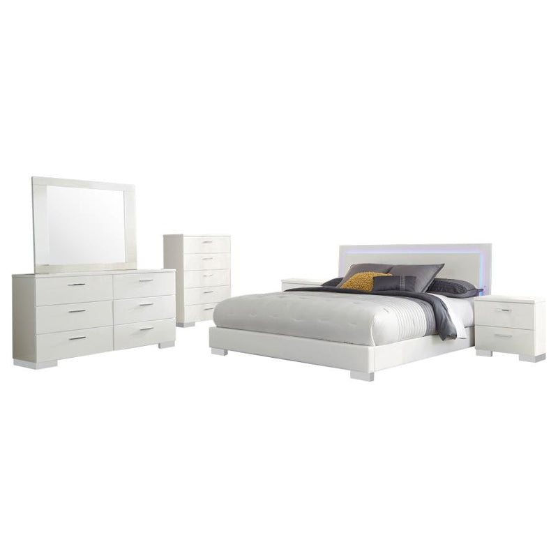 Felicity 6-piece California King Bedroom Set White Gloss-zoom-