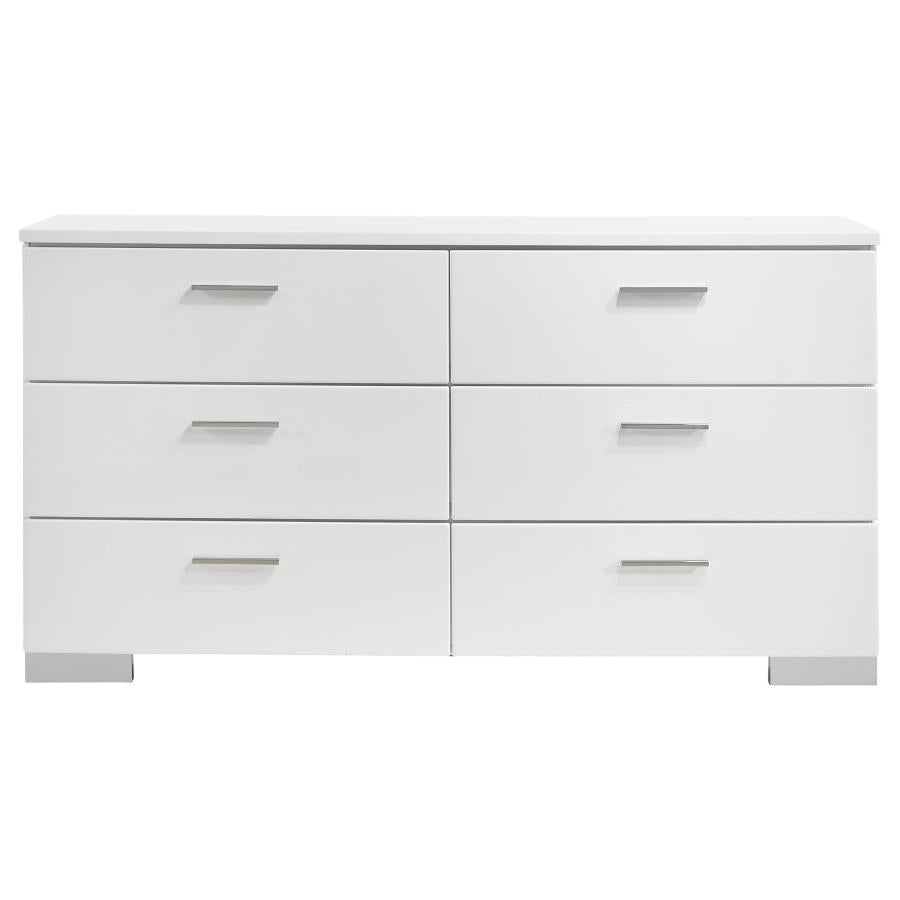 Felicity 5-piece Queen Bedroom Set White High Gloss-zoom-8