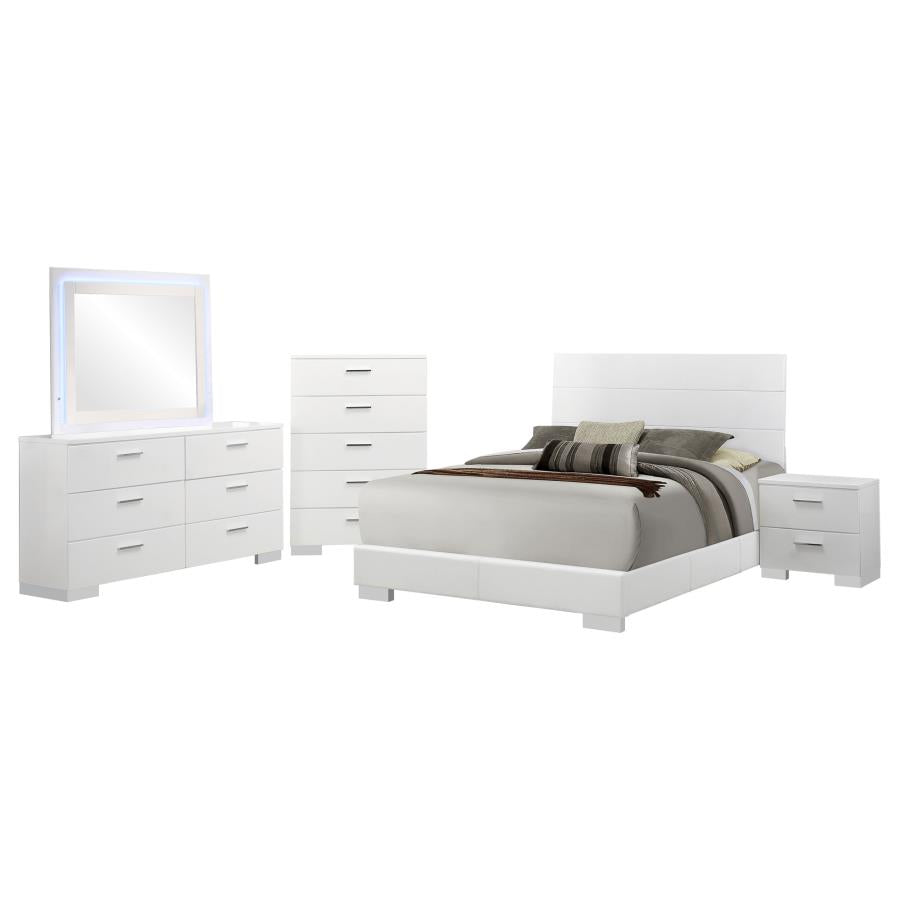 Felicity 5-piece Eastern King Bedroom Set White High Gloss-zoom-2