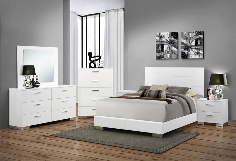 Felicity 6-piece Eastern King Bedroom Set White High Gloss-zoom-