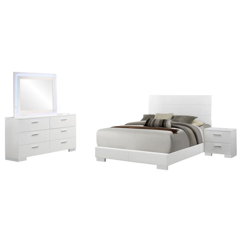 Felicity 4-piece Queen Bedroom Set White High Gloss-zoom-