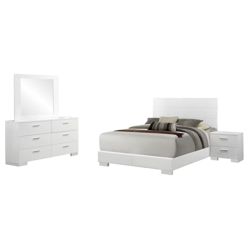 Felicity 4-piece Queen Bedroom Set White High Gloss-zoom-