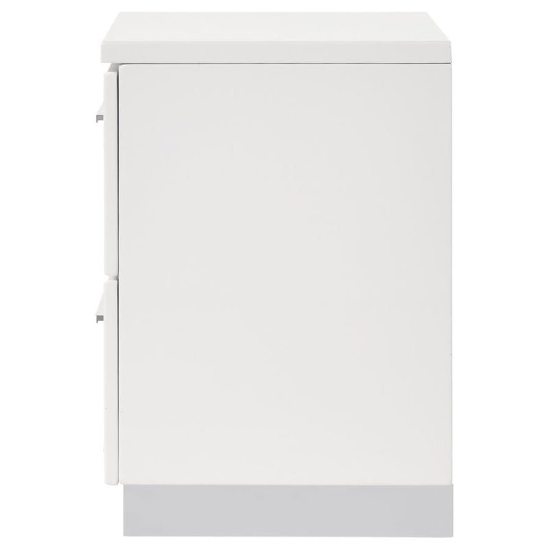 Felicity 2-drawer Nightstand White High Gloss-zoom-