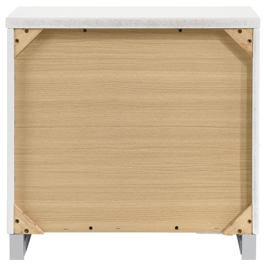 Felicity 2-drawer Nightstand White High Gloss-7