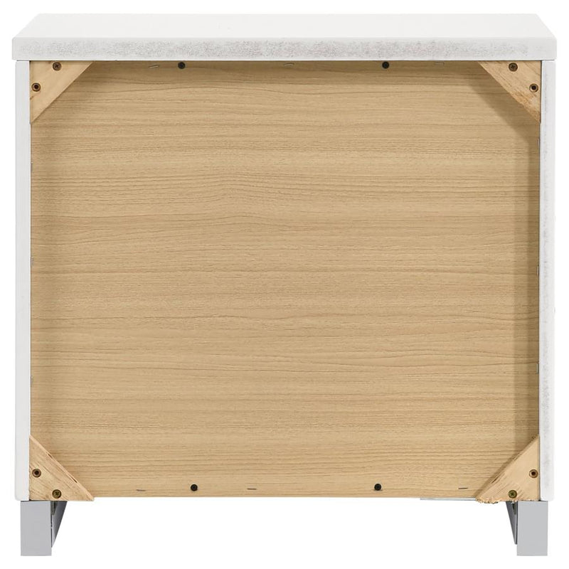 Felicity 2-drawer Nightstand White High Gloss-zoom-