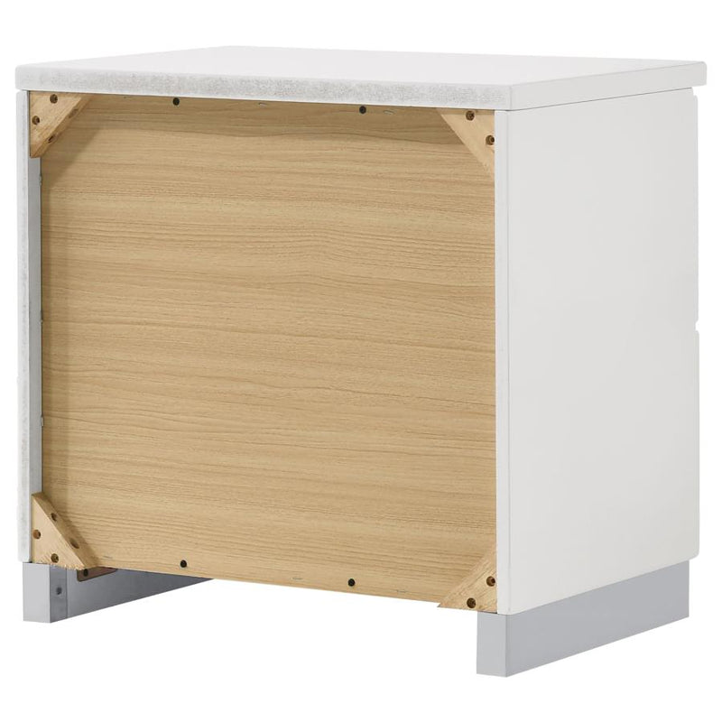 Felicity 2-drawer Nightstand White High Gloss-zoom-