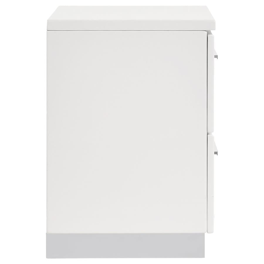 Felicity 2-drawer Nightstand White High Gloss-9