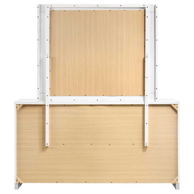 Felicity 6-drawer Wood Dresser with Mirror White High Gloss-zoom-