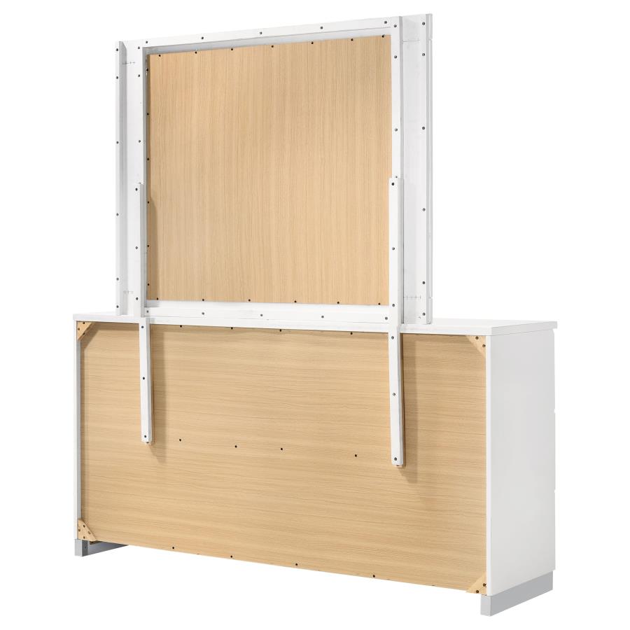 Felicity 6-drawer Wood Dresser with Mirror White High Gloss-zoom-8