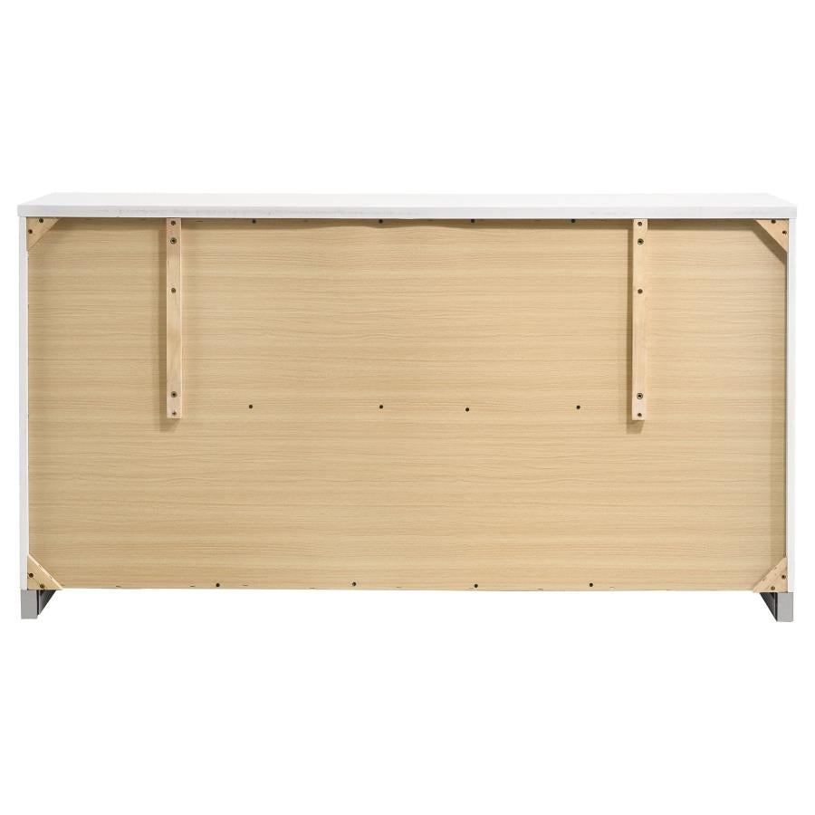 Felicity 6-drawer Dresser White High Gloss-7