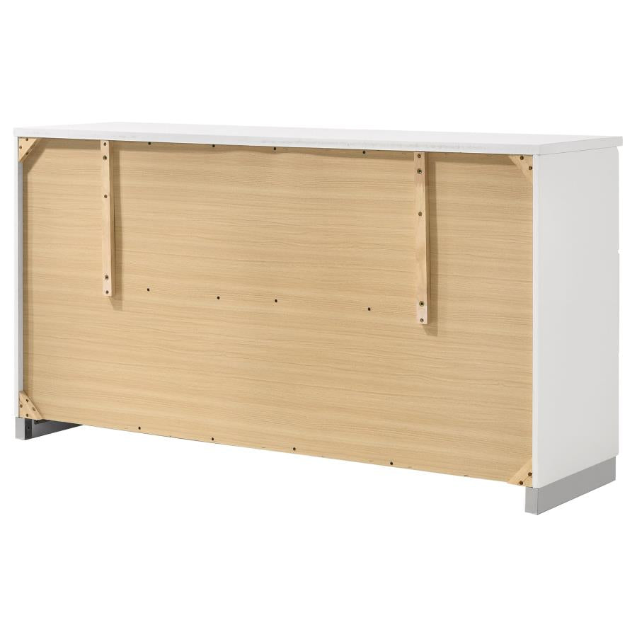 Felicity 6-drawer Dresser White High Gloss-8