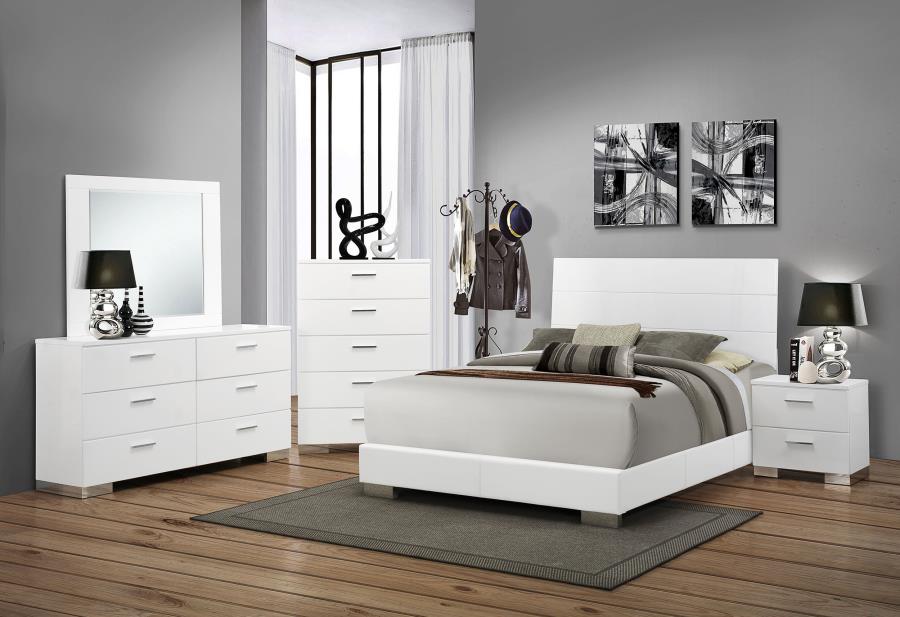 Felicity 6-drawer Dresser White High Gloss-13