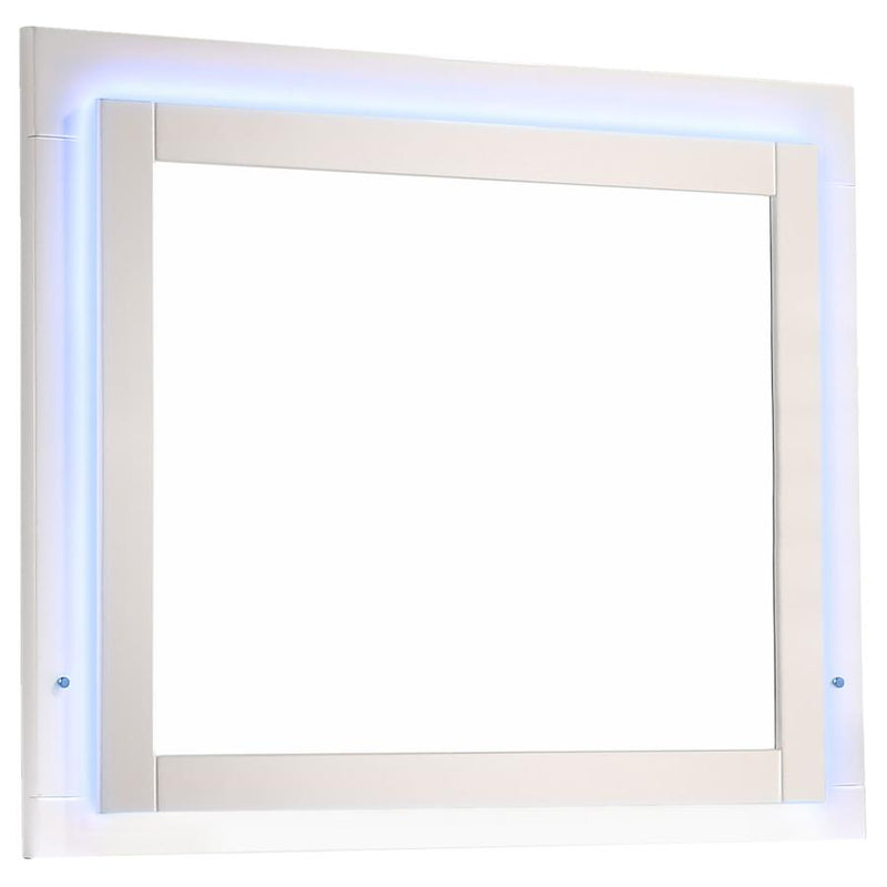 Felicity Wood LED Dresser Mirror White High Gloss-zoom-
