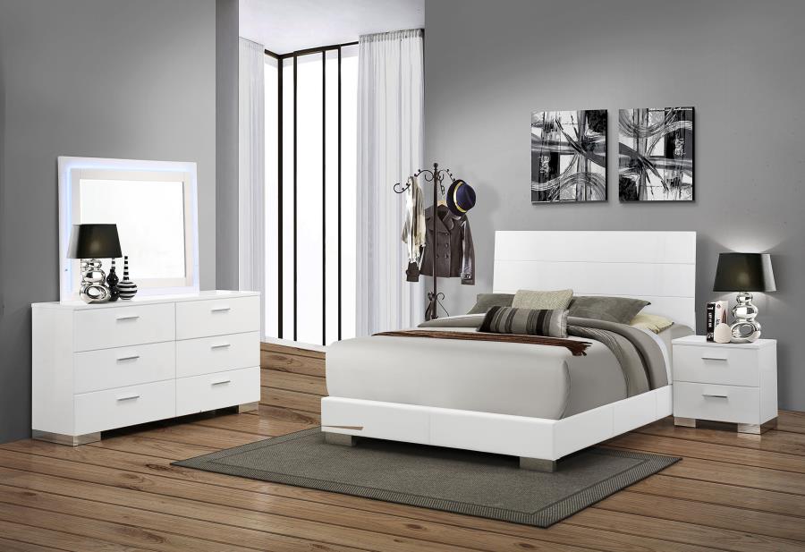Felicity Wood LED Dresser Mirror White High Gloss-zoom-6